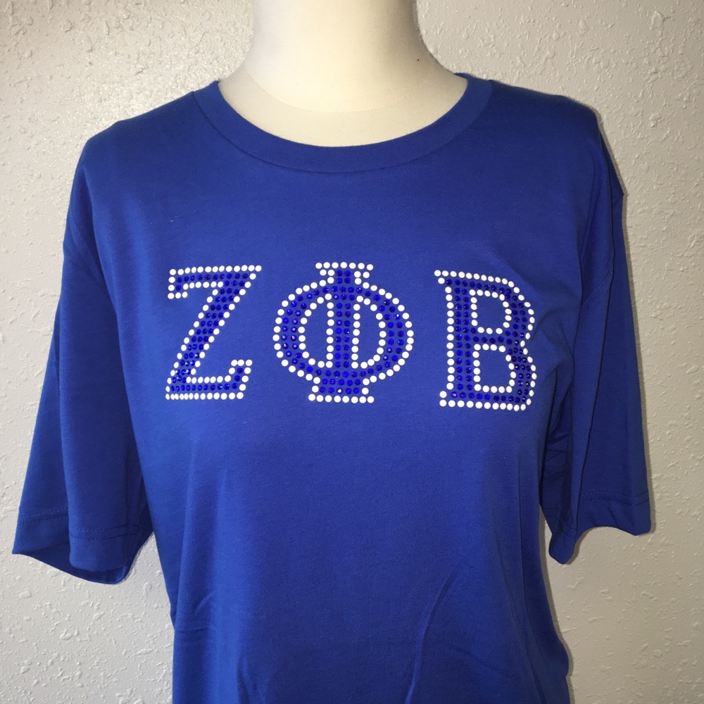 Zeta Phi Beta Letter Bling Tee